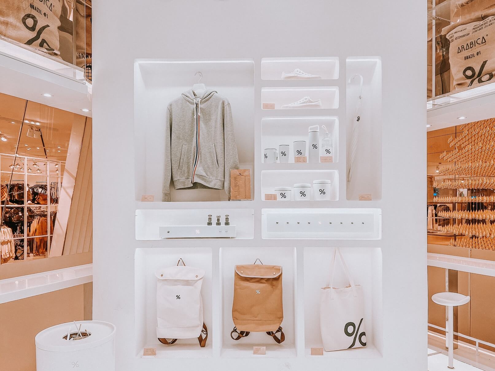 merchandise in modern minimal futuristic cafe 8jnzzen.jpg