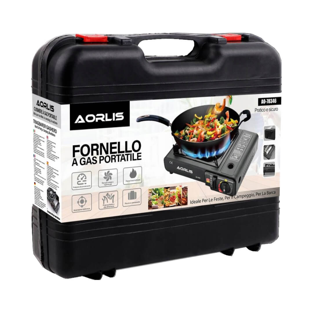 Fornellone Gas Da Esterno 40x40x19 Cm – Bruciatore In Ghisa 8.5 KW, Struttura In Metallo Rinforzato Per Pentole Pesanti (Campeggio E Professionale)